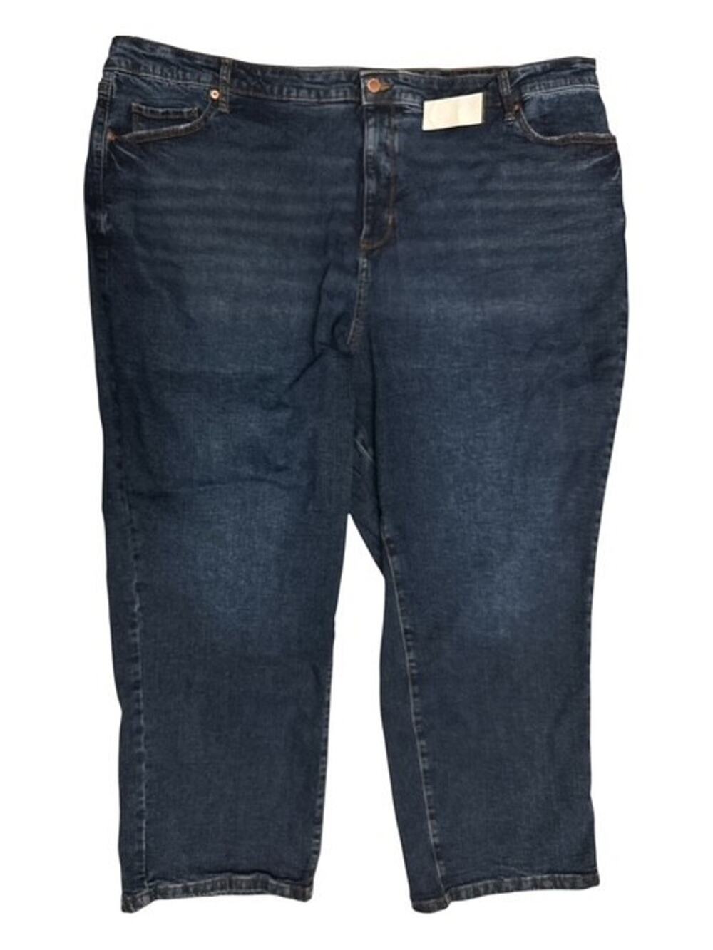 Sonoma Plus High Rise Straight 28W Denim Jeans Blue Stretch 5 Pockets 28" Inseam